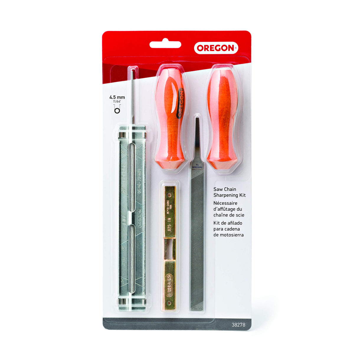 Oregon 38278 front packaging showing kit contents and clear benefit