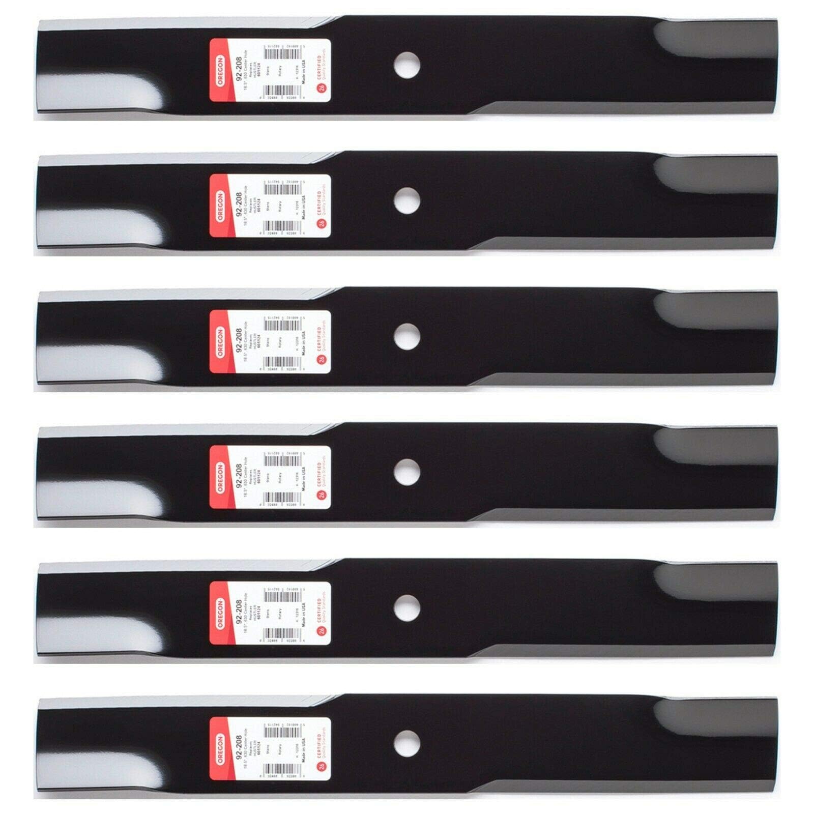Oregon 6PK 92-208 front packaging showing six replacement blades and part label for easy identification