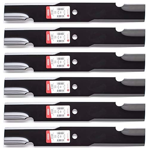 Oregon 91-622 six-pack front view showing blade shape and mounting hole for durable replacement