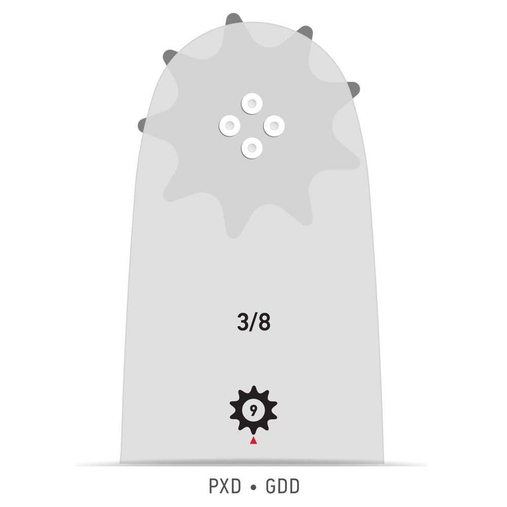 Oregon guide bar nose multi-rivet detail for improved durability