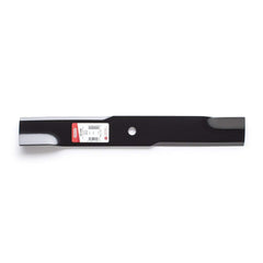 Oregon blade close-up showing sharpened edge and 5/8 inch center hole for accurate fit and clean cuts