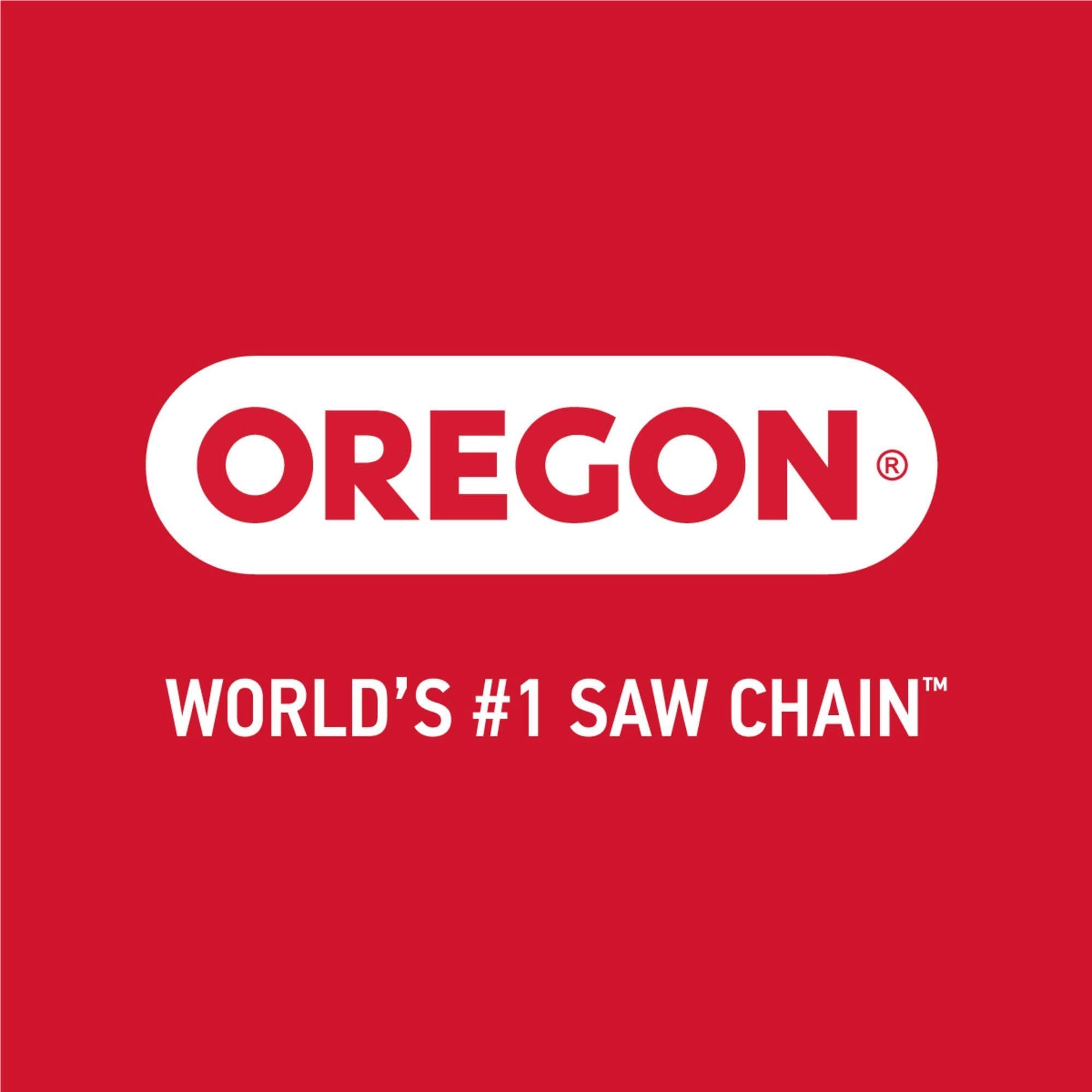 Oregon close-up of chain cutters and groove showing sharp chisel teeth for efficient cutting