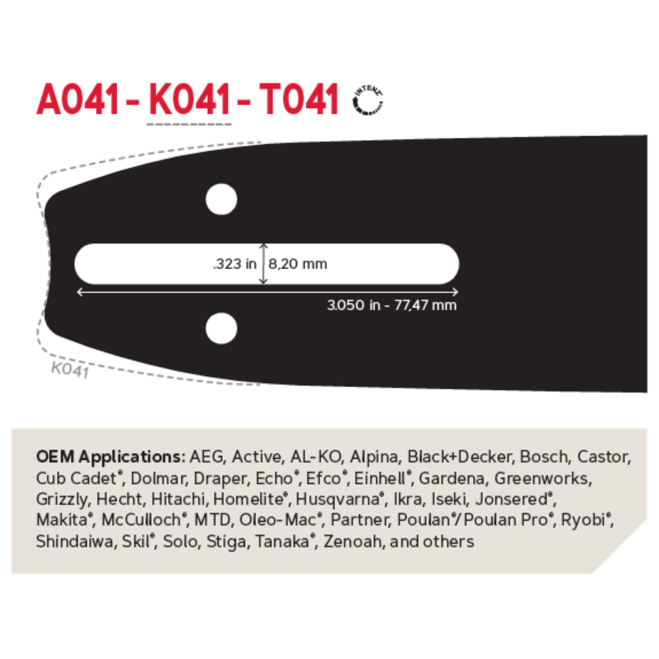 Oregon chain close-up showing micro-chisel cutters and low-vibration profile for smoother cuts