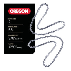 Oregon chainsaw chain front view showing links and correct fit benefit
