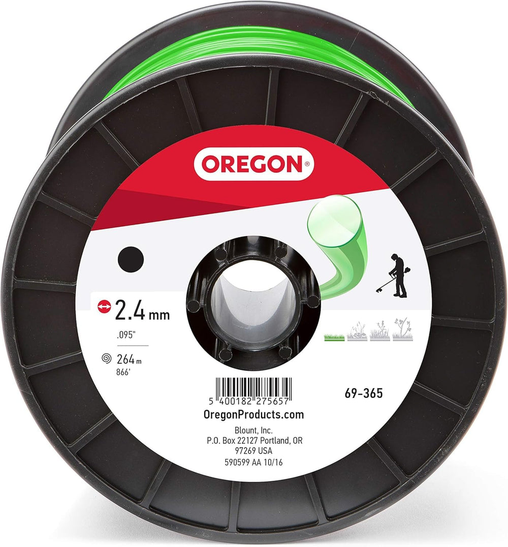 Oregon front spool showing full 3lb donut spool and compact storage benefit