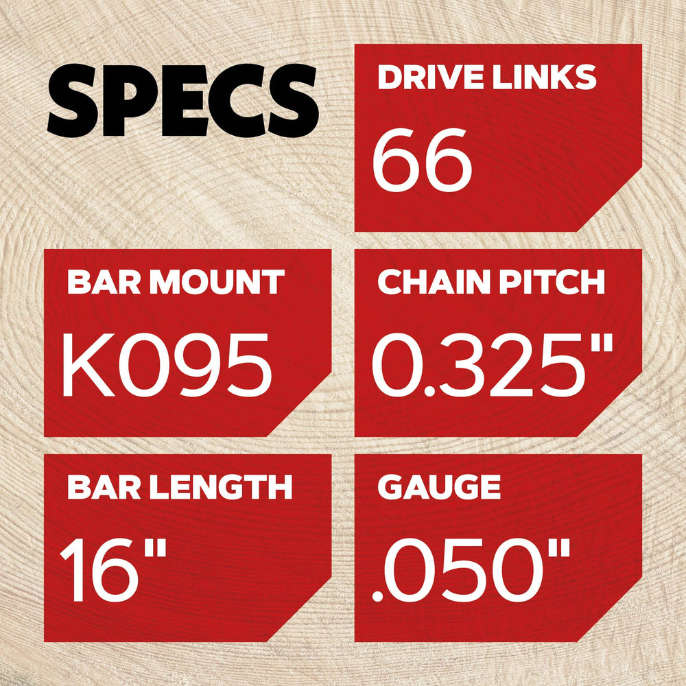 Detail of Oregon guide bar multi-rivet nose demonstrating durability and smoother chain tracking