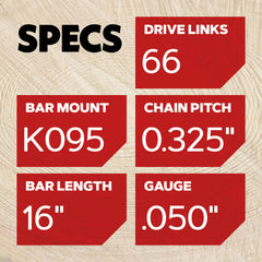 Detail of Oregon guide bar multi-rivet nose demonstrating durability and smoother chain tracking