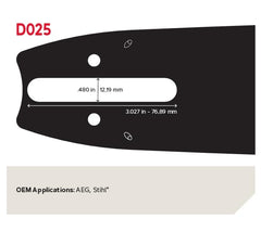 Oregon close-up of L81 Micro Chisel cutters, easier sharpening benefit