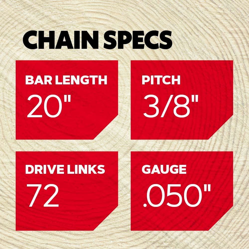Oregon chain in use cutting firewood demonstrating professional-grade performance