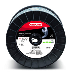 Oregon front view of 3‑pound spool showing heavy‑duty trimmer line and long run benefit
