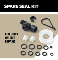 Oregon four adjustable nozzles with spare seal kit laid out for easy maintenance benefit