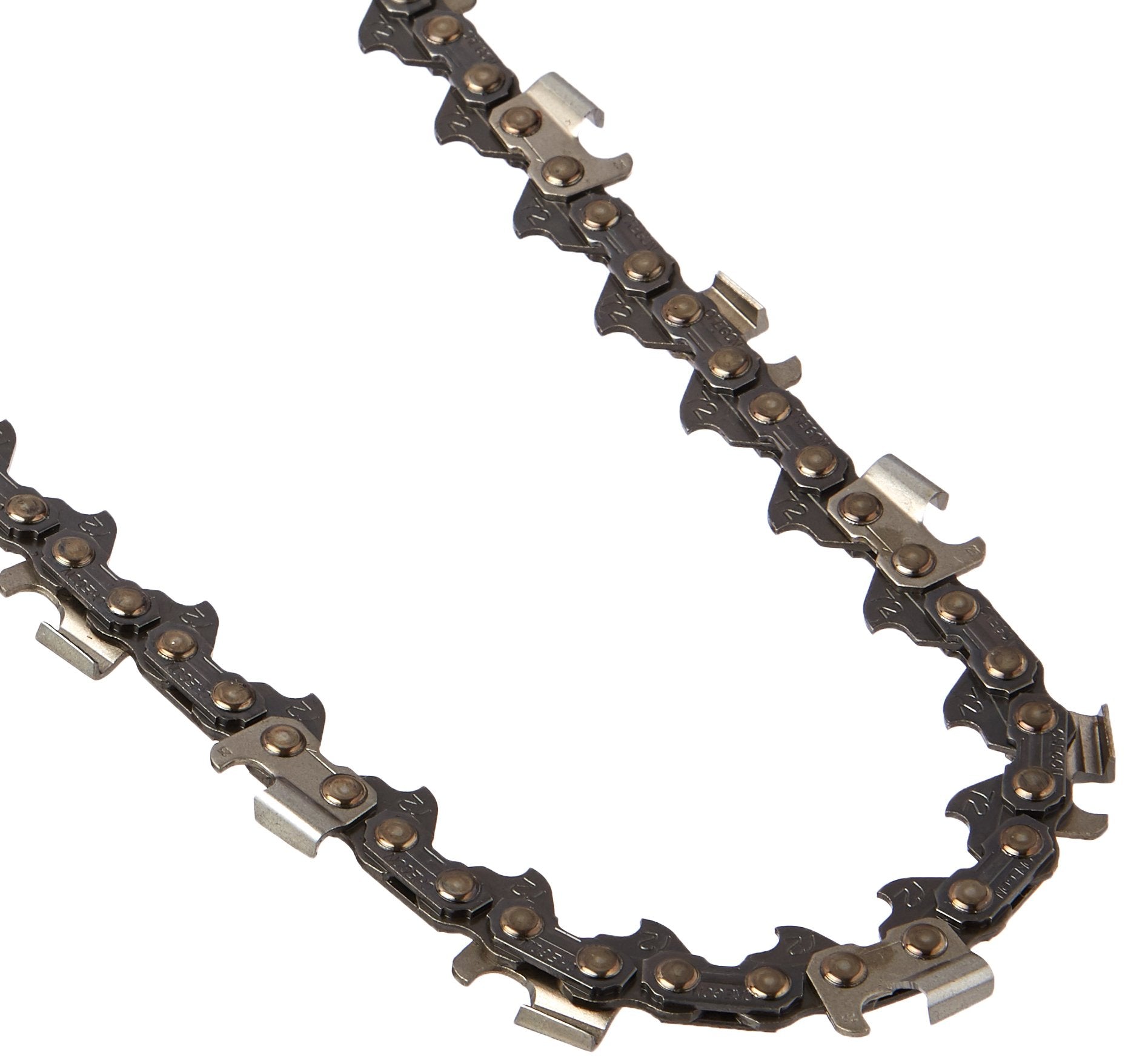 Oregon ripping chain front view showing links and benefit of precise rip cuts