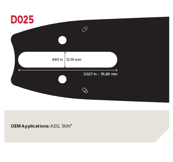 Oregon 16" bar next to ruler showing accurate length and scale