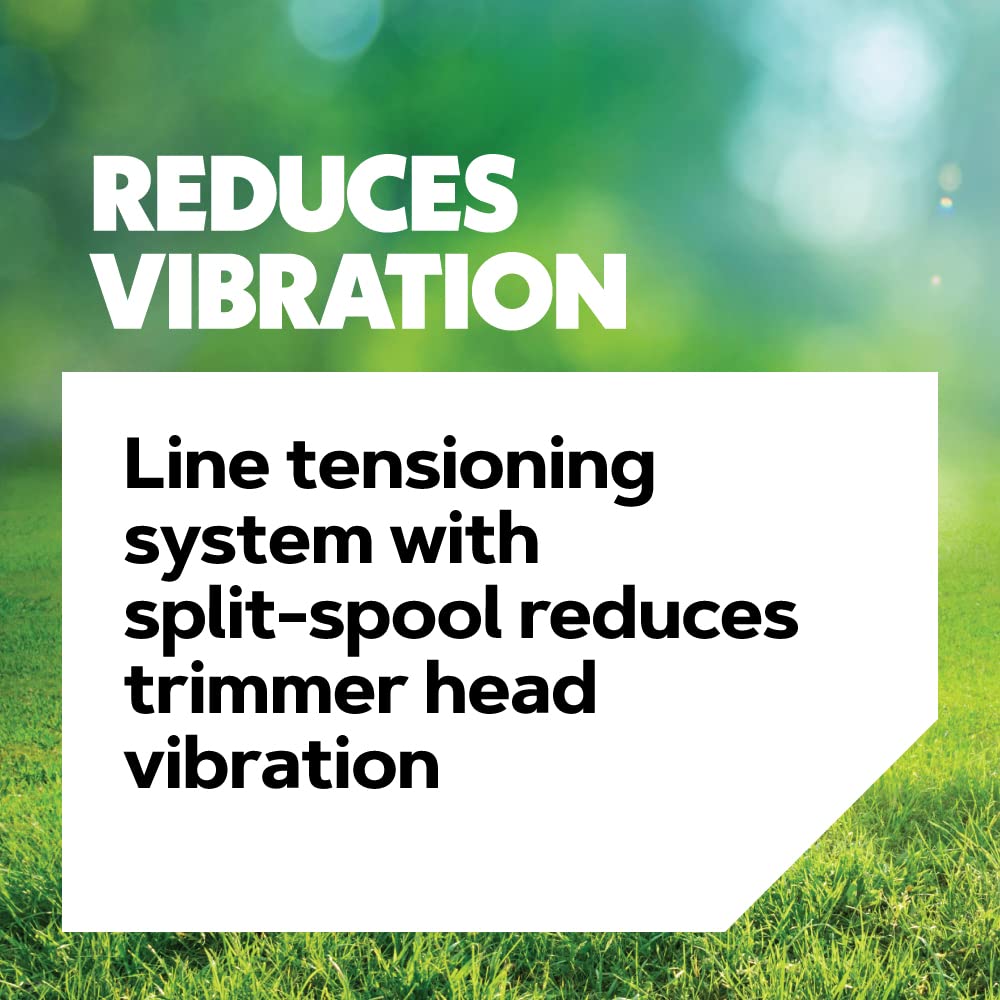Oregon trimmer head cutting dense grass showing reliable heavy-duty performance