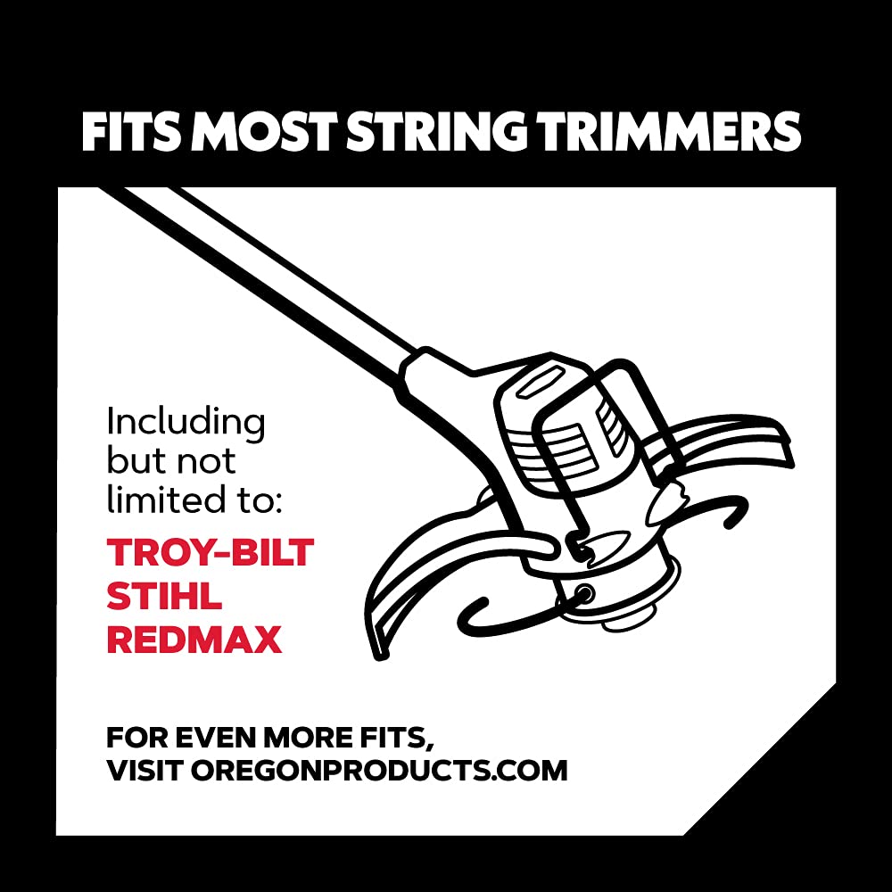 Oregon trimmer head being loaded with line demonstrating tool-free winding