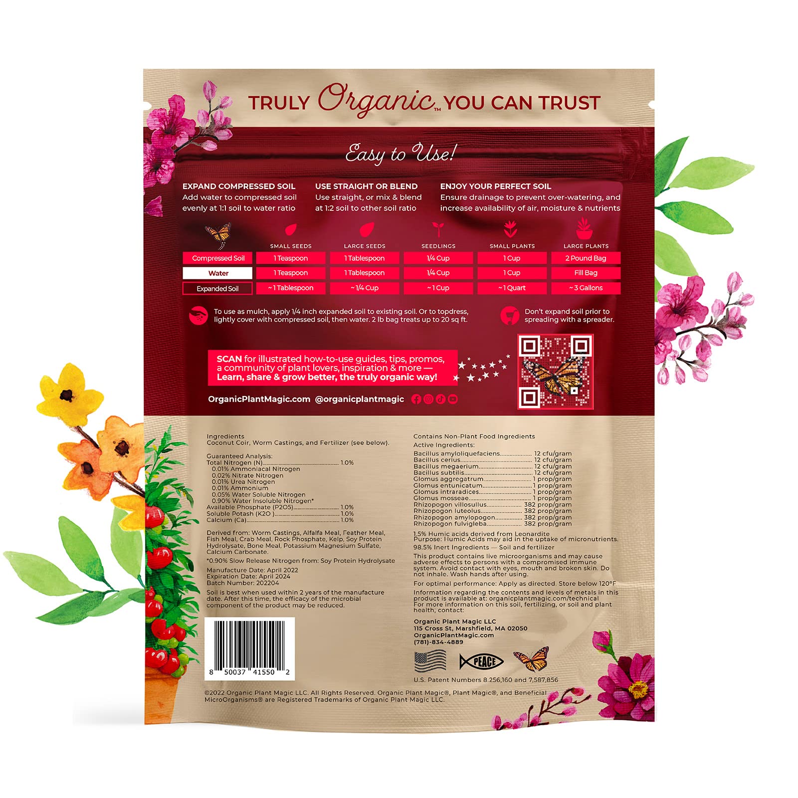Organic Plant Magic compressed disk close-up, easy-to-store and transport benefit