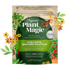 Organic Plant Magic front of bag showing product and benefits