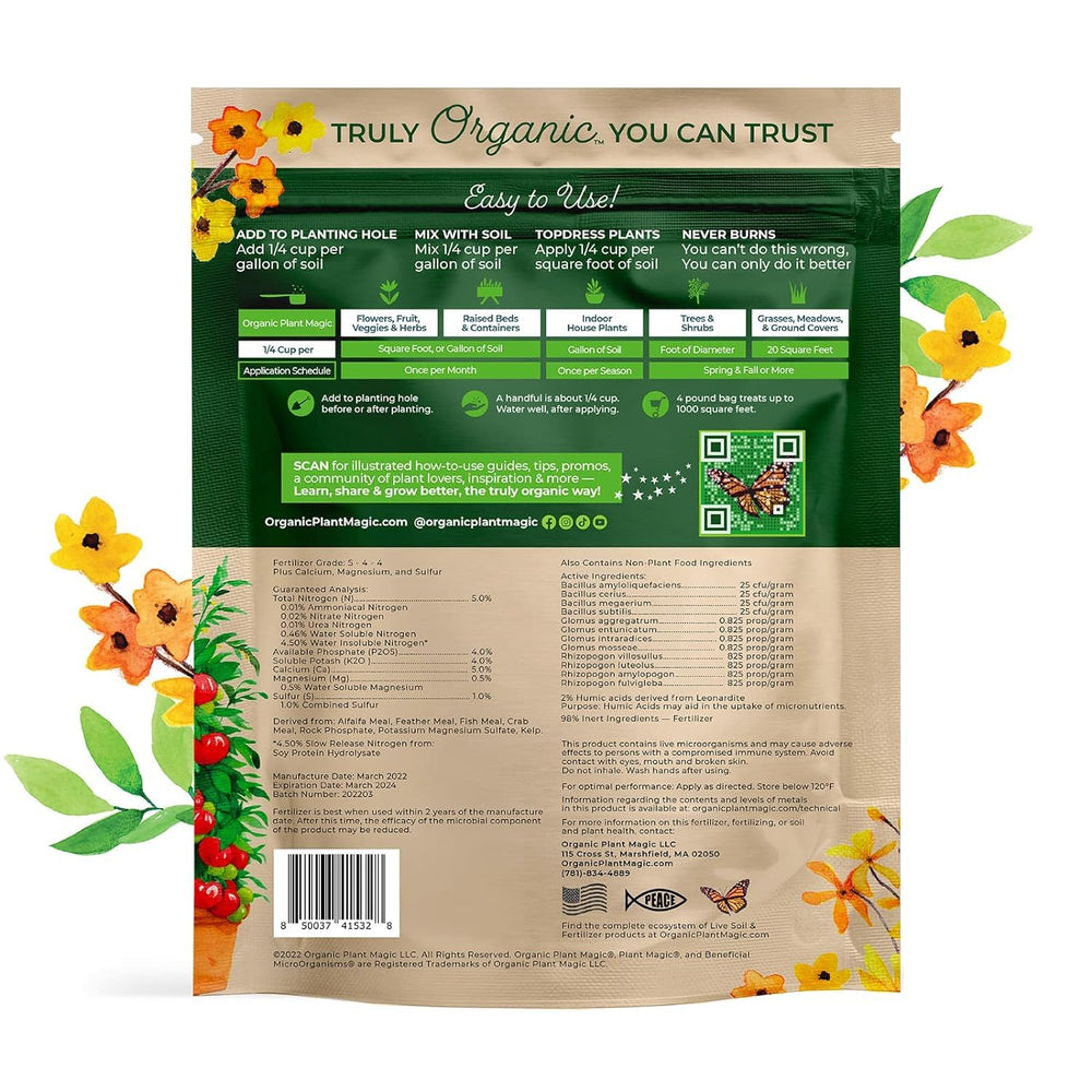 Organic Plant Magic granular texture close-up highlighting slow release
