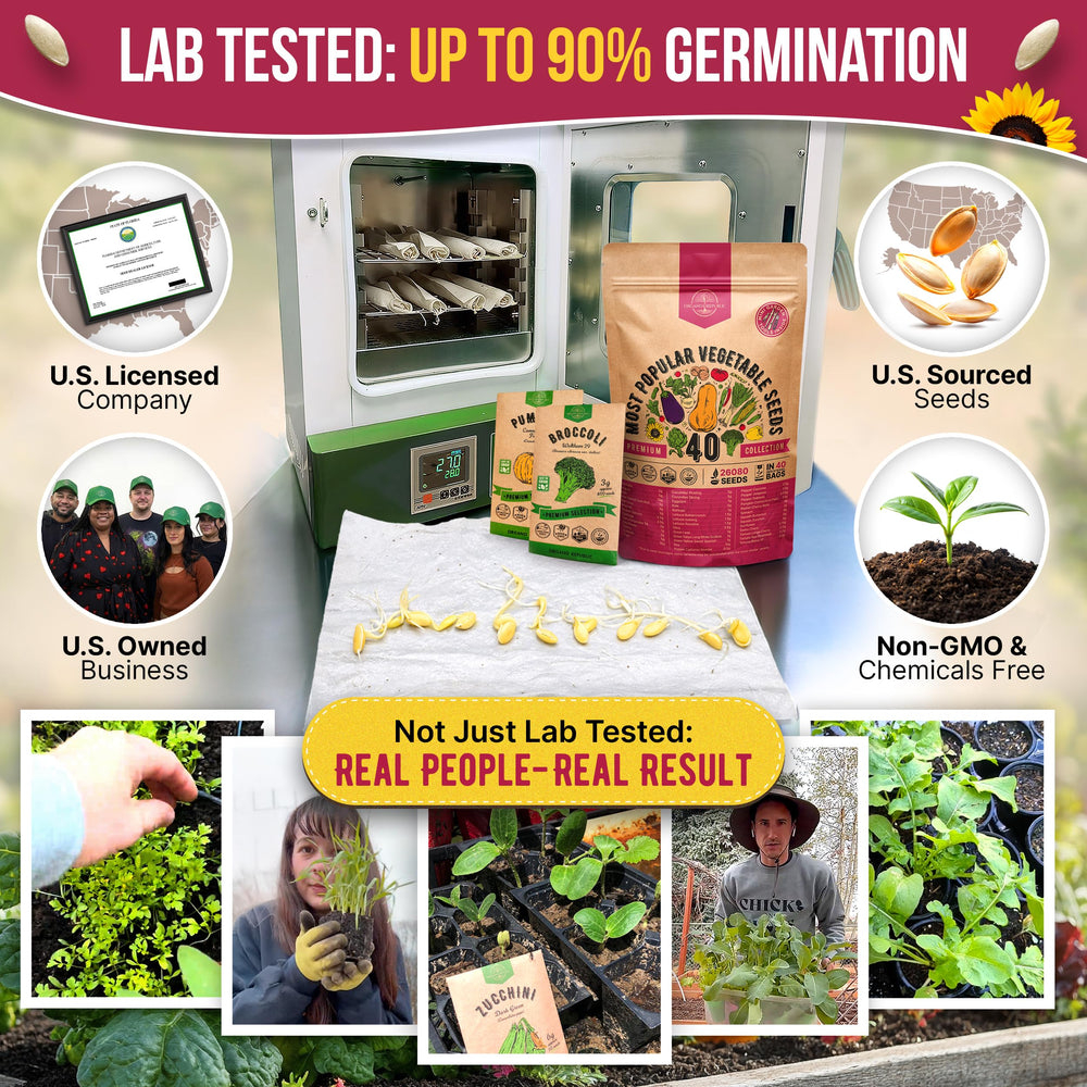 Organo Republic individual craft seed packets arrayed and labeled for quick variety selection