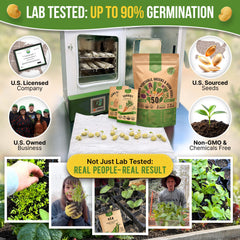 Organo Republic open seed packets fanned out, easy identification for succession planting