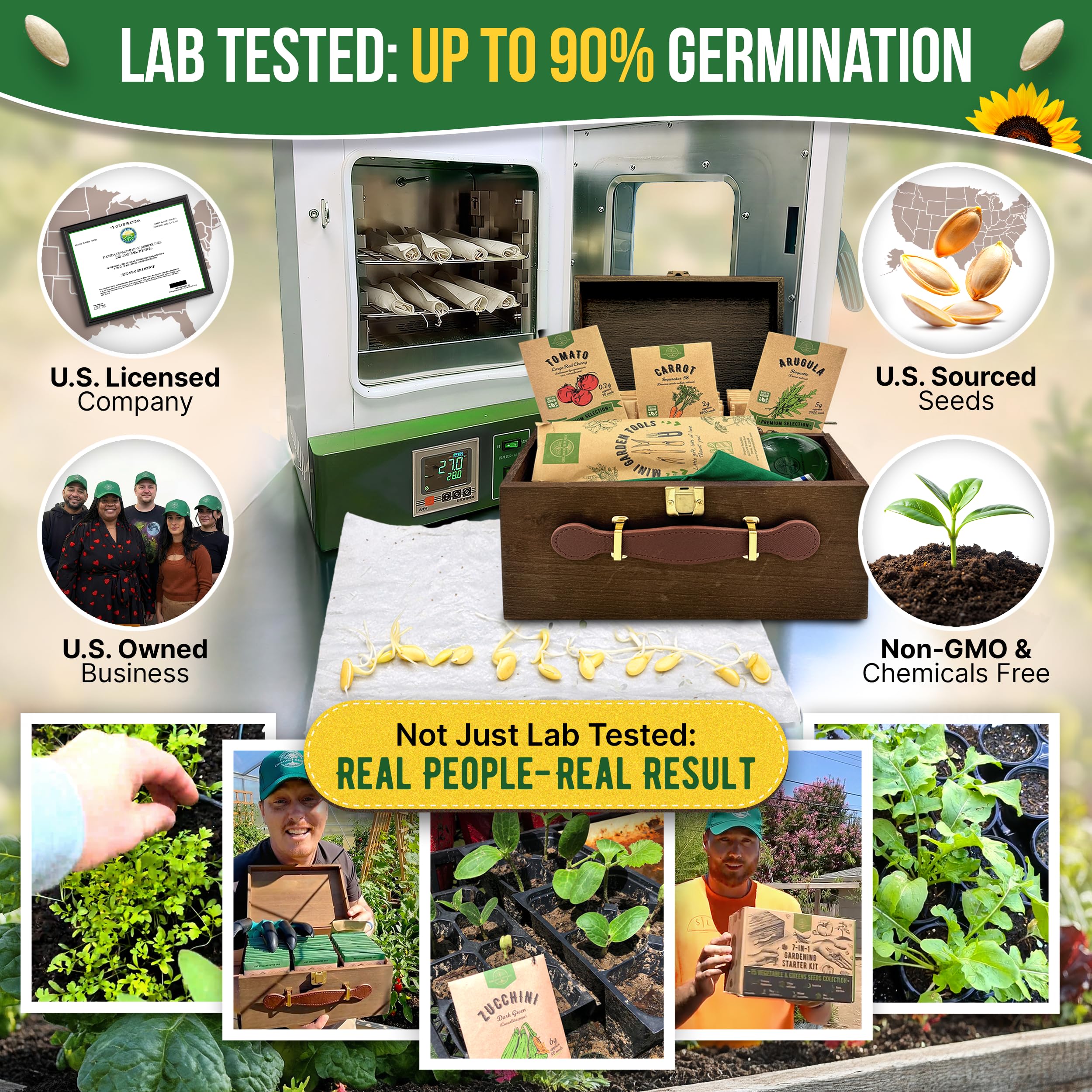 Organo Republic assorted seed packets spread demonstrating variety and planting options