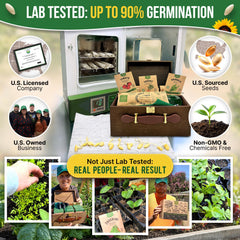 Organo Republic assorted seed packets spread demonstrating variety and planting options