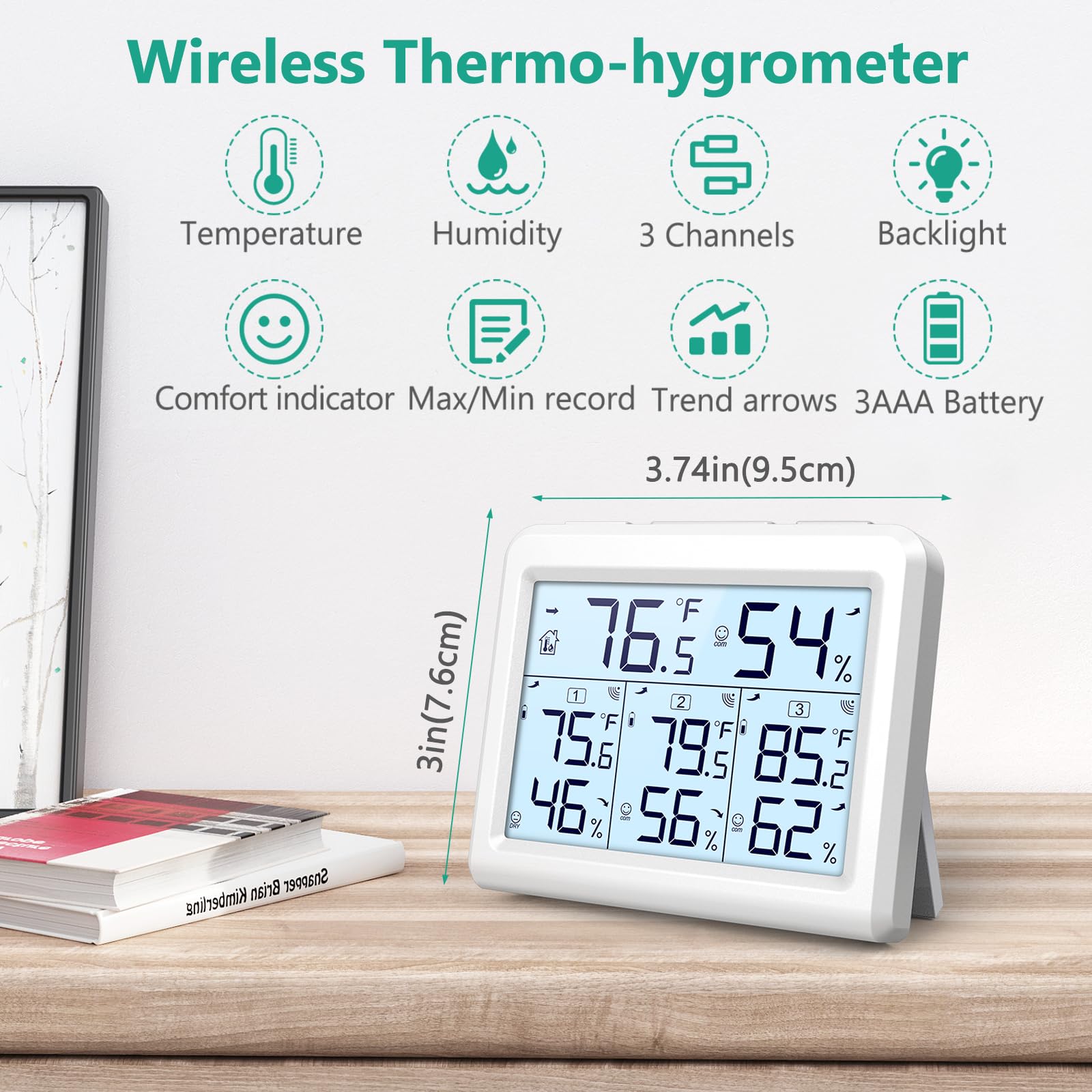 ORIA remote sensor close-up showing casing and vents, accurate sensing benefit