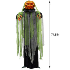 ORIENTAL CHERRY illuminated jack-o'-lantern head glowing to enhance night-time scares