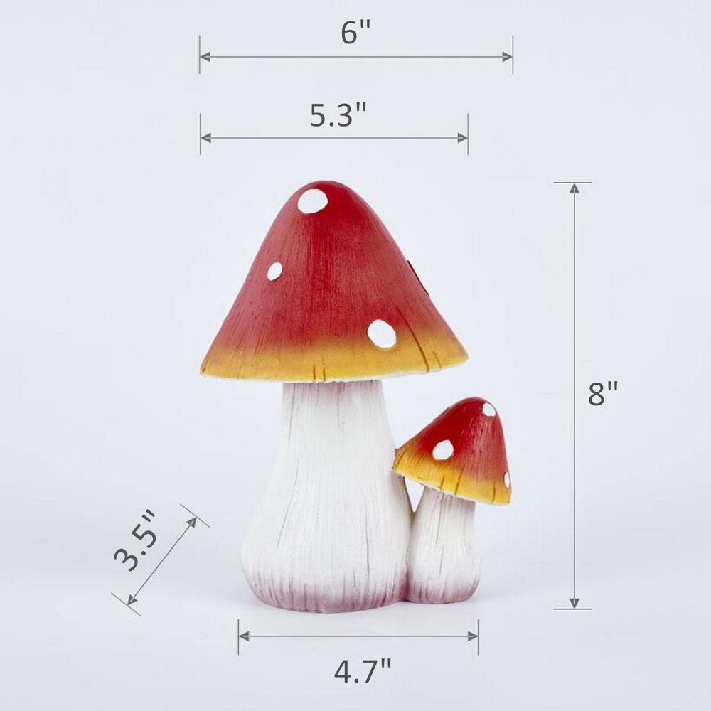 ORIGARDEN red mushroom placed in planter showing how it enlivens container gardens