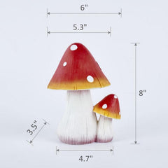 ORIGARDEN red mushroom placed in planter showing how it enlivens container gardens
