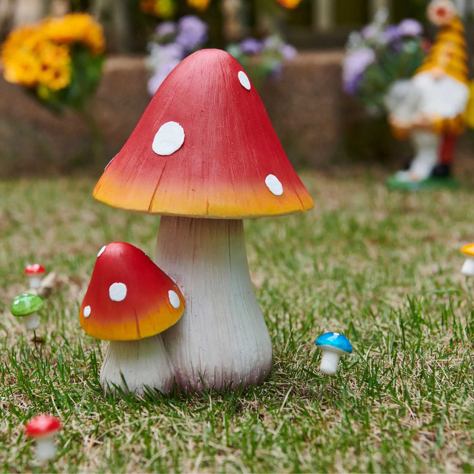 ORIGARDEN mushroom next to ruler showing 8-inch scale for size clarity