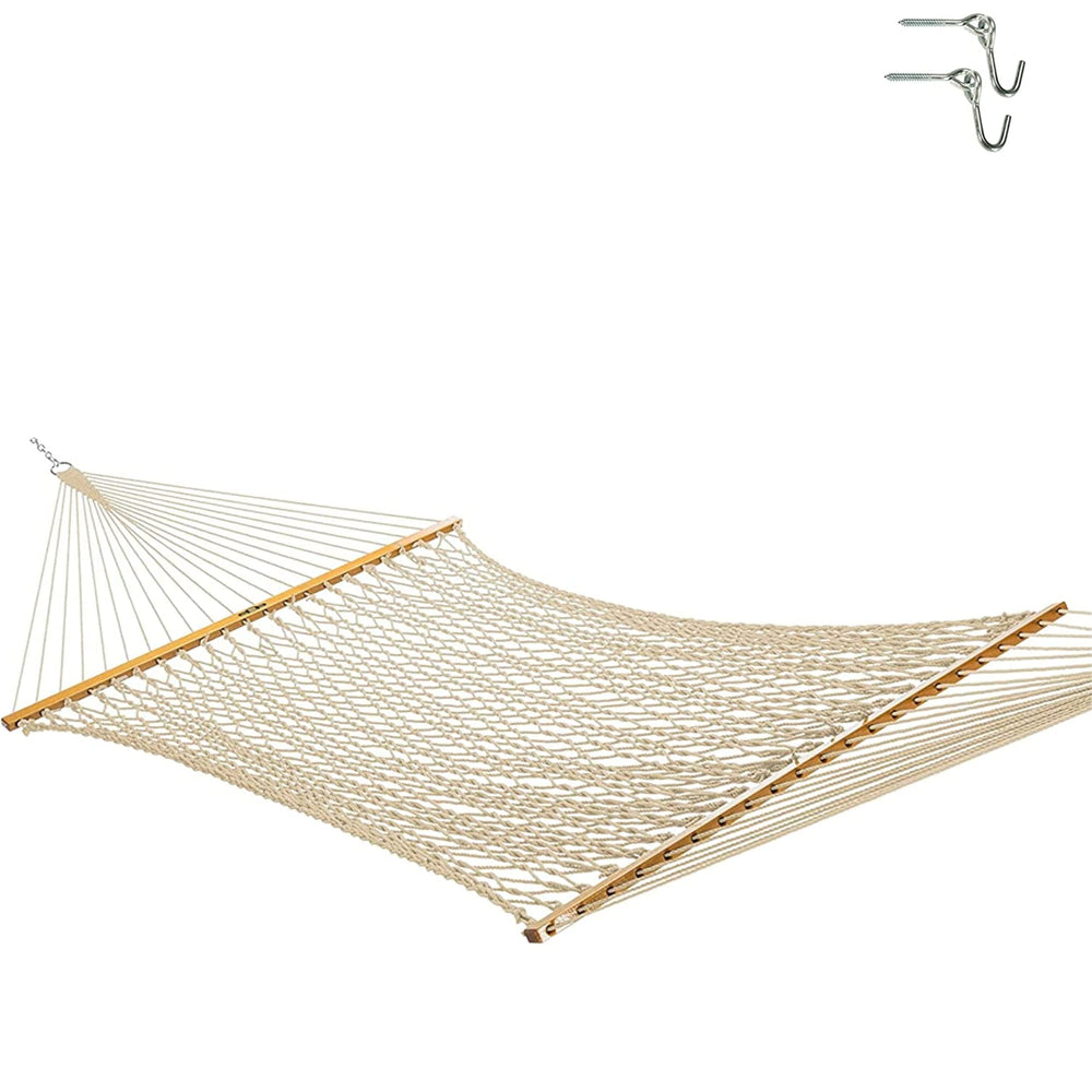 Original Pawleys Island full hammock stretched and ready outdoors, showing generous bed