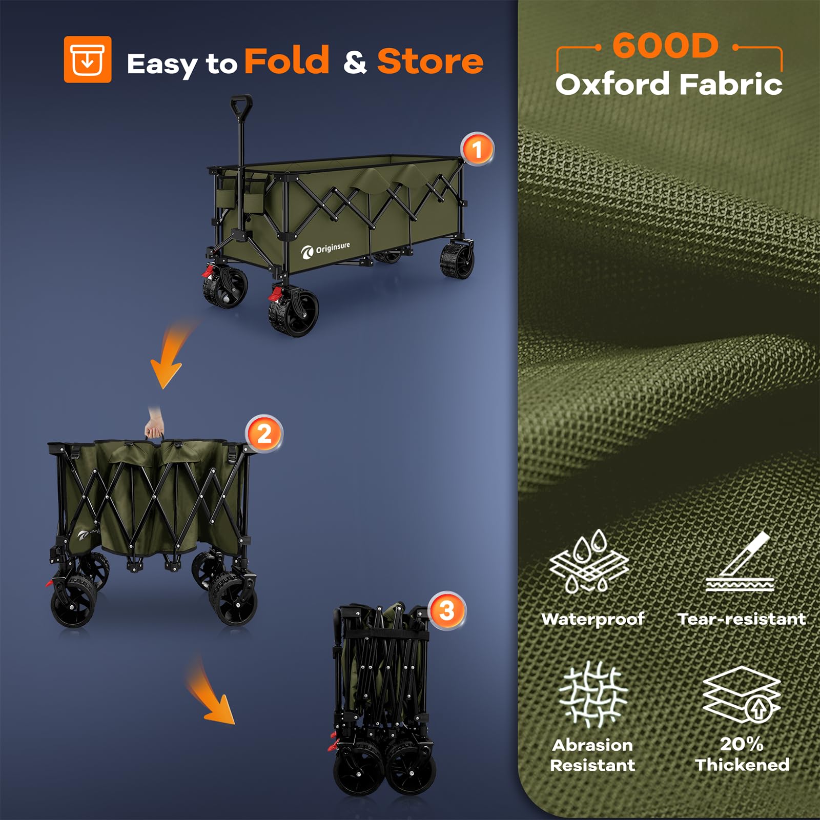Originsure accessories laid out including cup holders strap and storage cover benefit