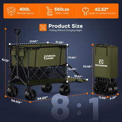 Originsure expanded double-decker top view showing large 14.16 cu ft capacity for bulky gear