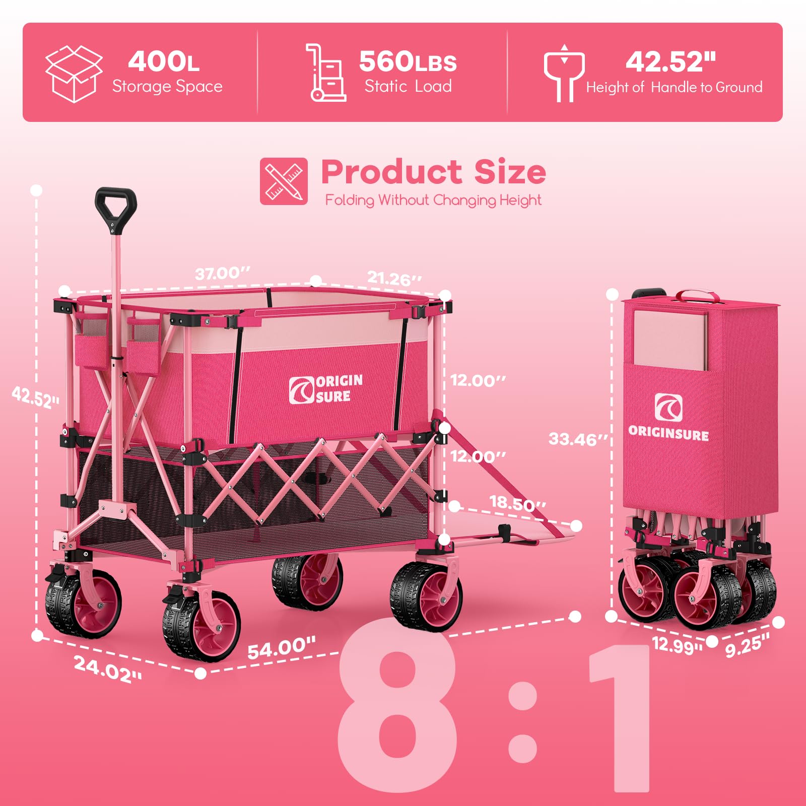 Originsure extended 54-inch lower shelf carrying canopy poles for oversized items