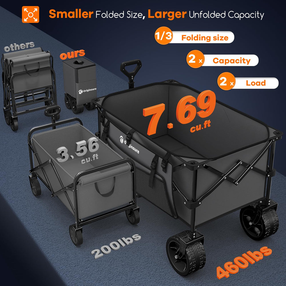 Originsure folded compact in car trunk demonstrating easy transportation and space savings
