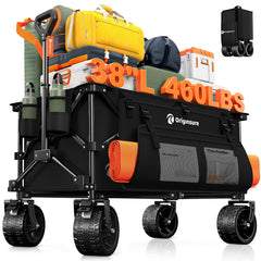 Originsure front view expanded showing large cargo area and stable frame benefit hauling more
