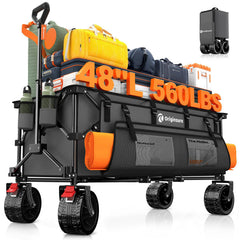 Originsure front view showing folded and open wagon for easy storage