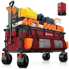 Originsure red wagon front view showing roomy cargo area and sturdy frame benefit easy loading