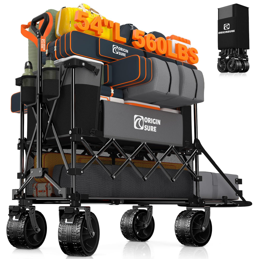 Originsure front view of wagon showing large capacity and stability