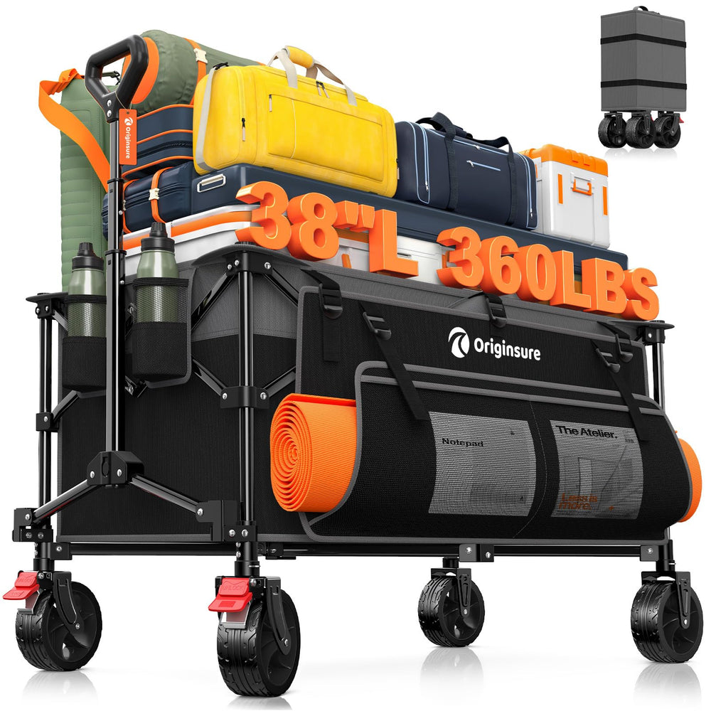 Originsure front view showing roomy cart for easy hauling