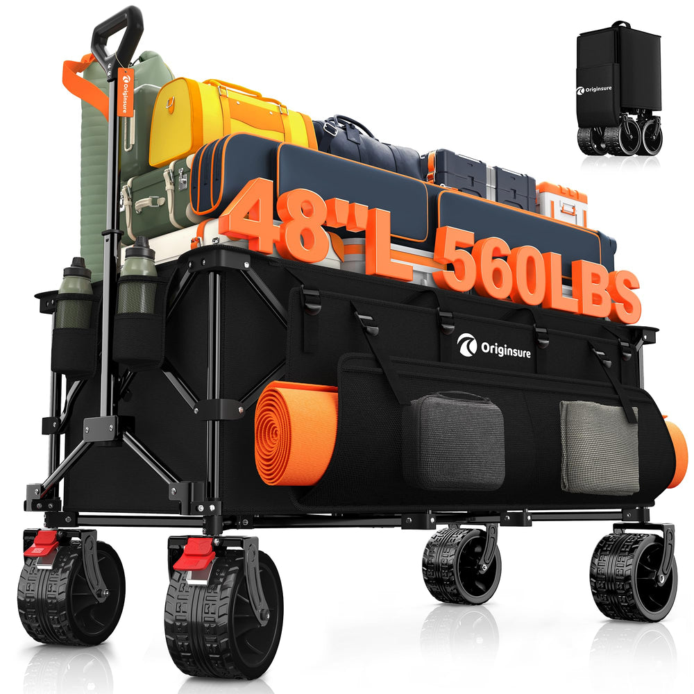 Originsure front view of wagon showing roomy cargo area and sturdy frame benefit