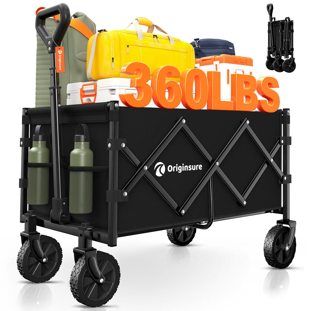 Originsure front view of wagon showing sturdy frame and high load capacity
