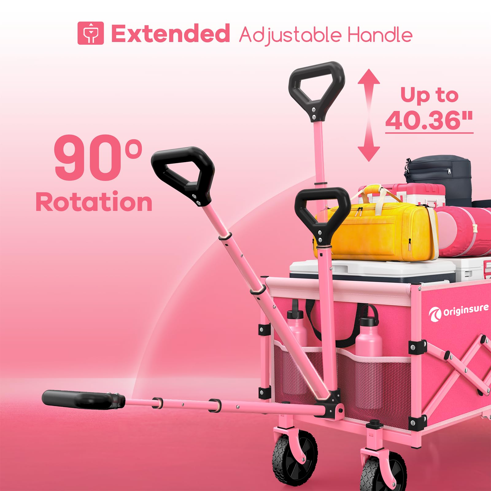 Originsure adjustable handle extended showing ergonomic pulling comfort