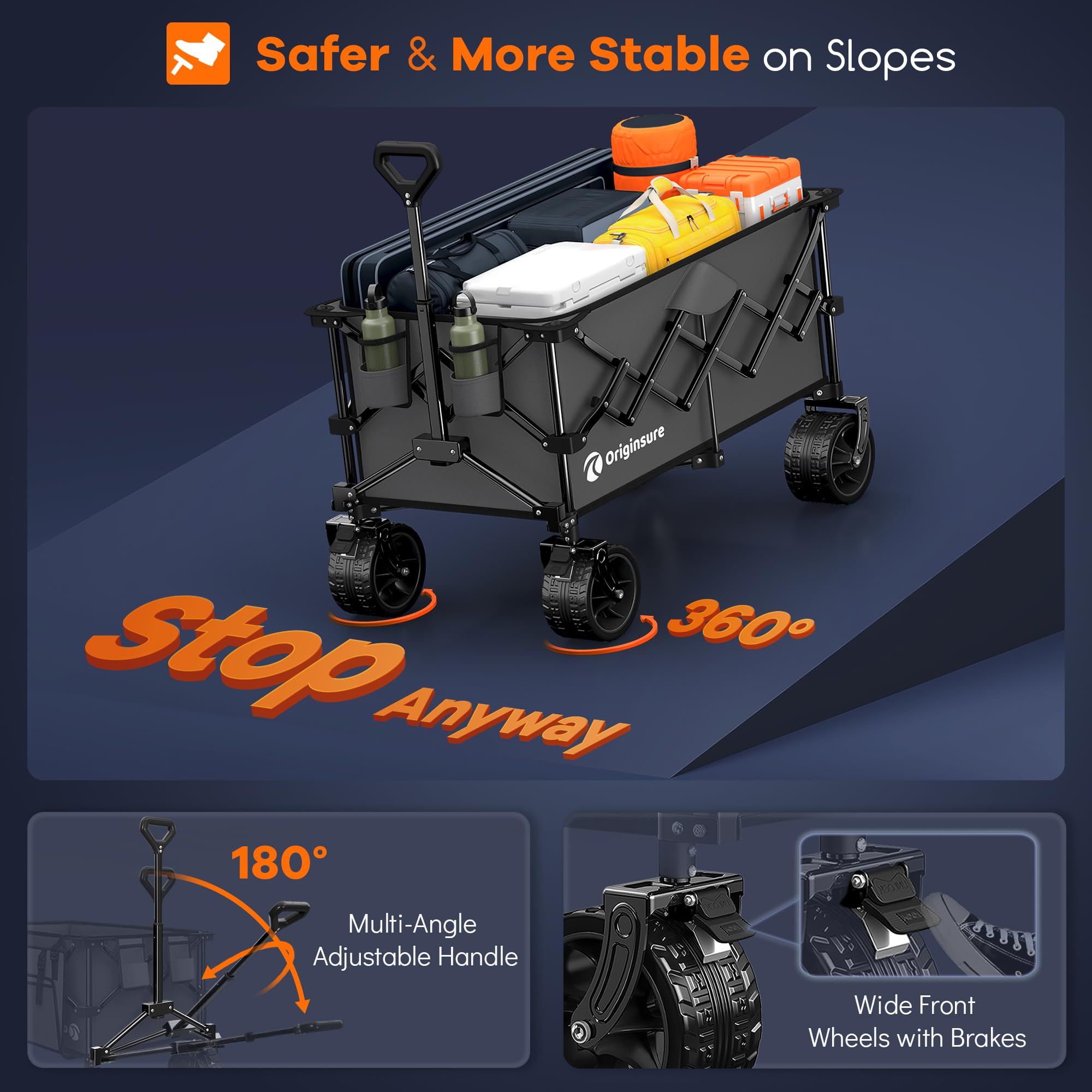 Originsure size comparison next to cooler showing generous volume and scale for packing