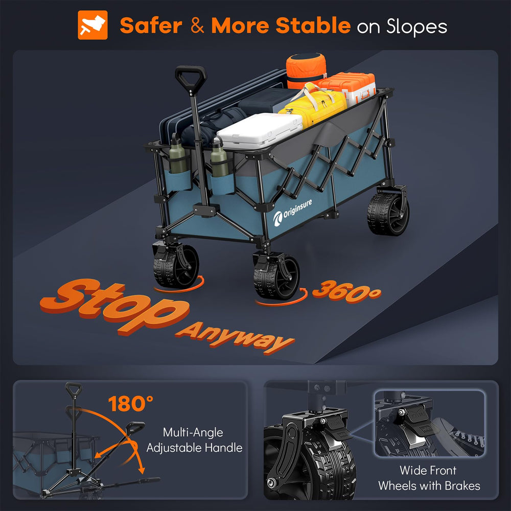Originsure size comparison next to cooler showing spacious hauling benefit