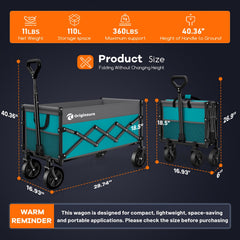 Originsure wagon folded compact in car trunk demonstrating space-saving convenience