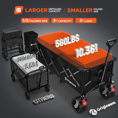 Originsure big 7x4 wheel close-up showing all-terrain grip for smoother rolling benefit