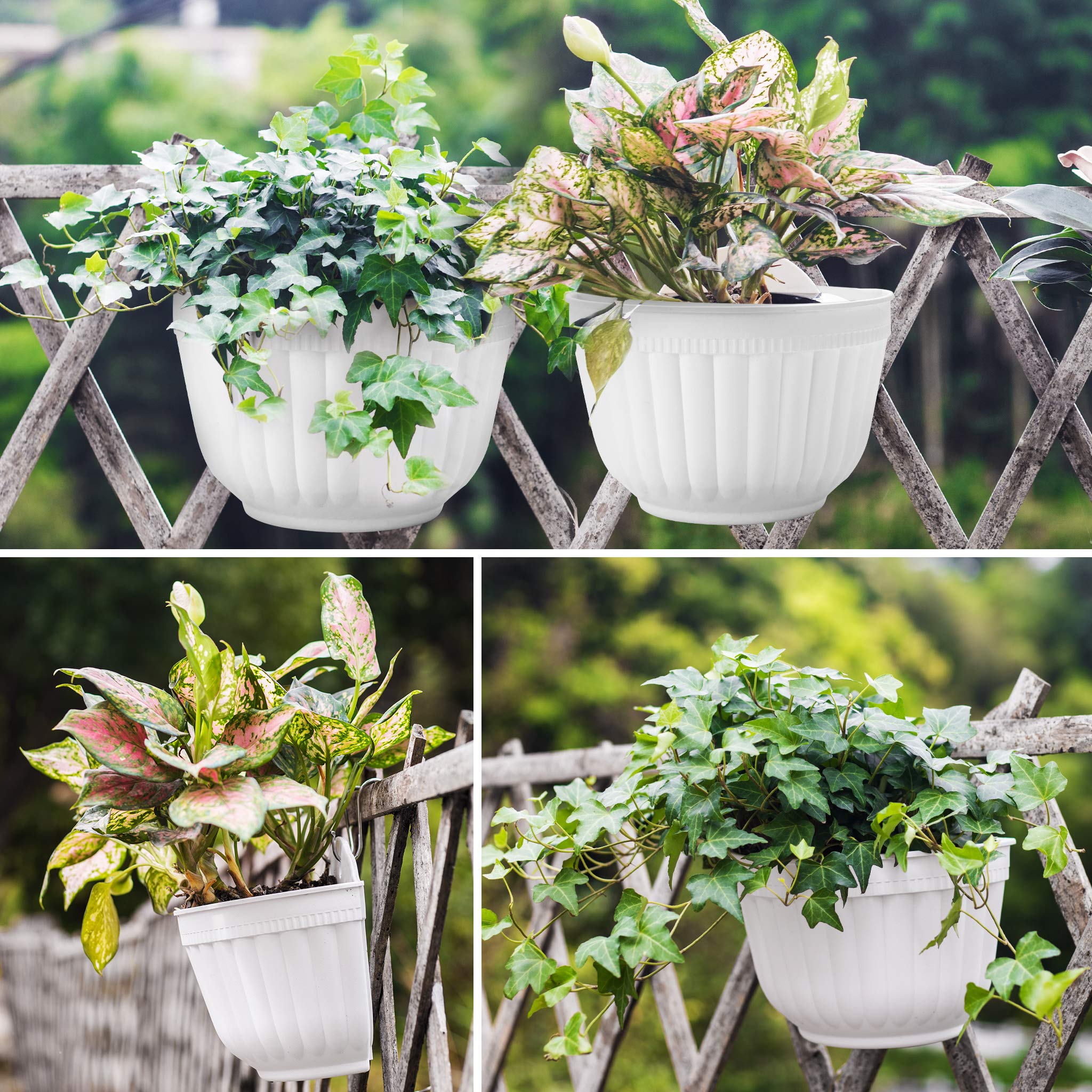 ORIMERC mounted on outdoor fence creating compact vertical garden, saves floor space