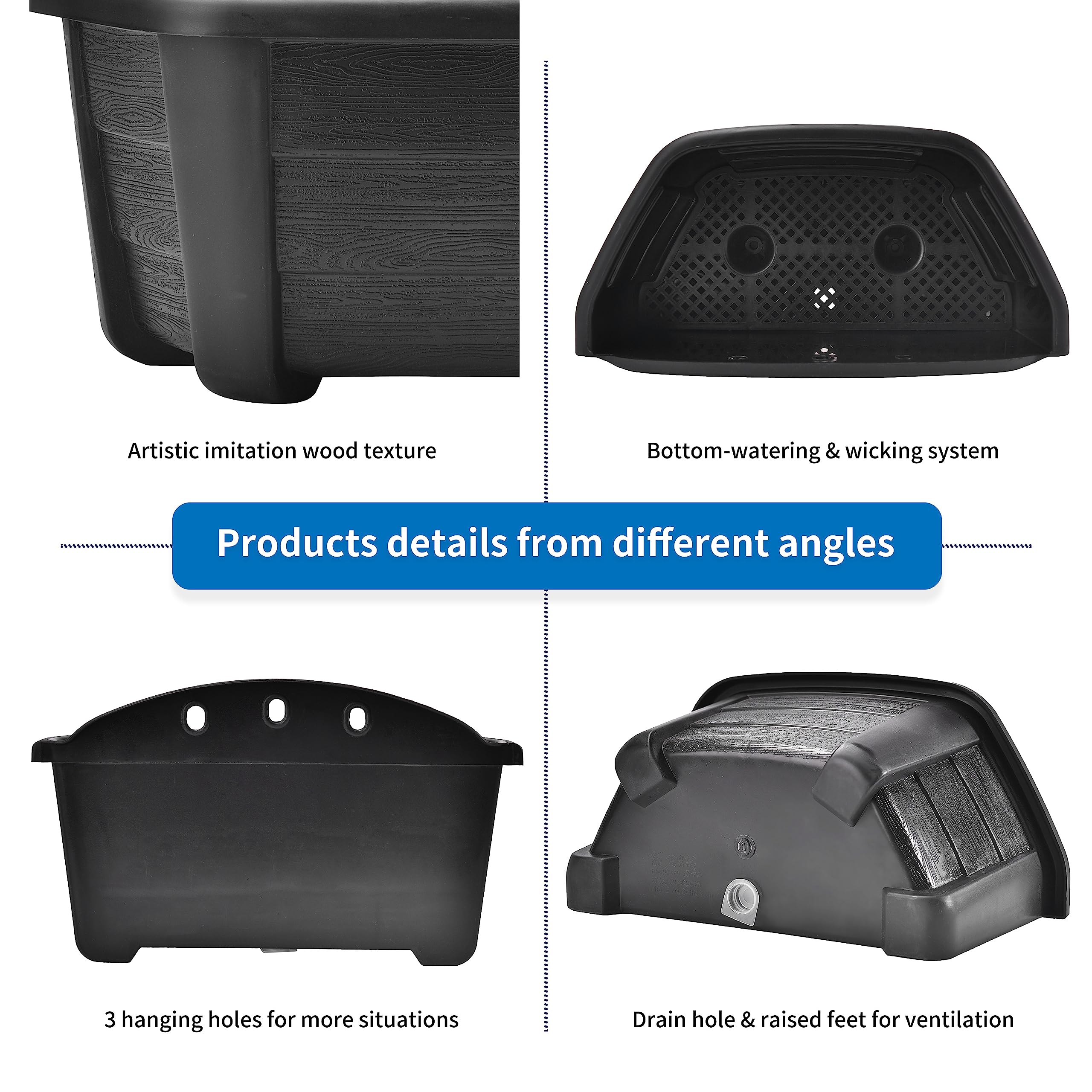 ORIMERC visible wicking system detail demonstrating self-watering convenience